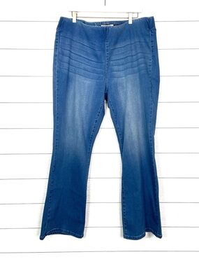 NWT SOFT SURROUNDINGS Pull On Bootcut Stretch Denim Blue Jeans 1X Boot NEW